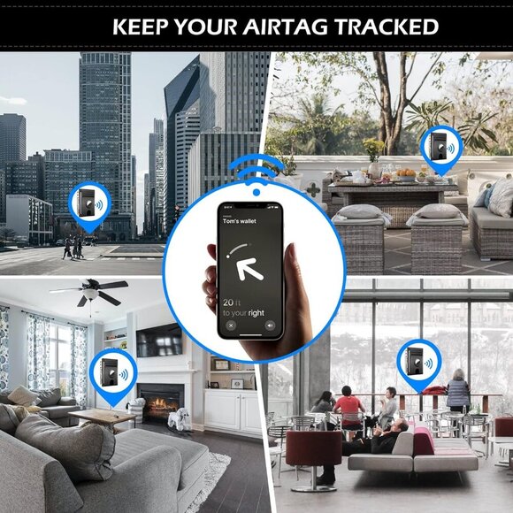 Slim Minimalist Airtag Card Wallet for Men, Front Pocket Premium Crazy Horse Lea - Picture 6 of 8